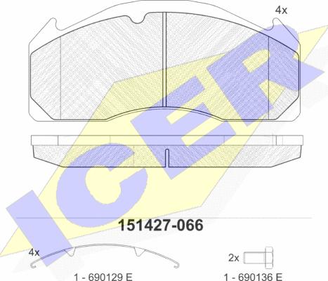 Icer 151427-066 - Bremsbelagsatz, Scheibenbremse alexcarstop-ersatzteile.com