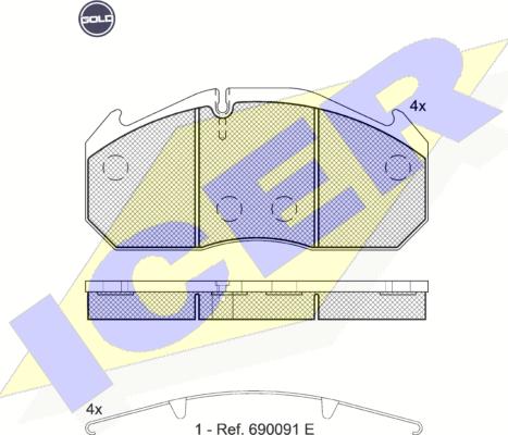 Icer 151040 G - Bremsbelagsatz, Scheibenbremse alexcarstop-ersatzteile.com