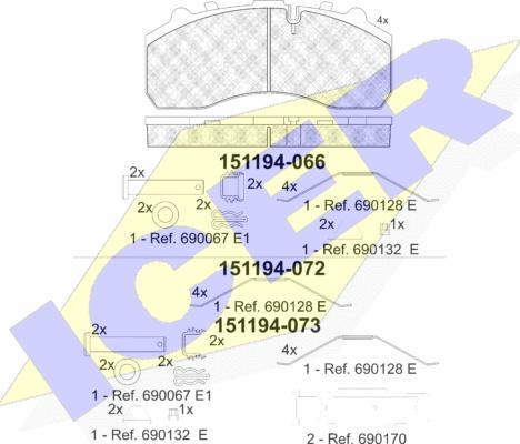 Icer 151194-073 - Bremsbelagsatz, Scheibenbremse alexcarstop-ersatzteile.com