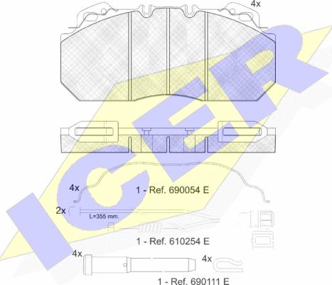 Icer 151163-115 - Bremsbelagsatz, Scheibenbremse alexcarstop-ersatzteile.com