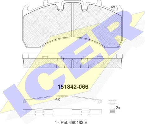 Icer 151842 - Bremsbelagsatz, Scheibenbremse alexcarstop-ersatzteile.com