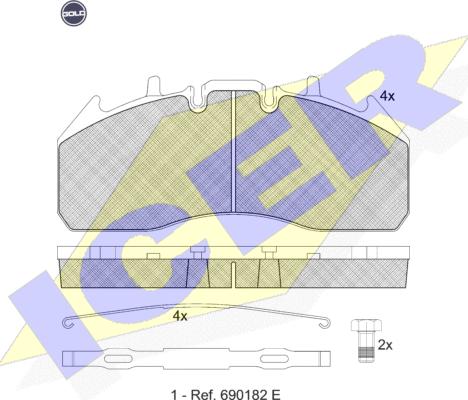 Icer 151831 G - Bremsbelagsatz, Scheibenbremse alexcarstop-ersatzteile.com