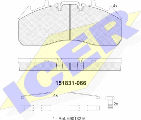 Icer 151831 - Bremsbelagsatz, Scheibenbremse alexcarstop-ersatzteile.com