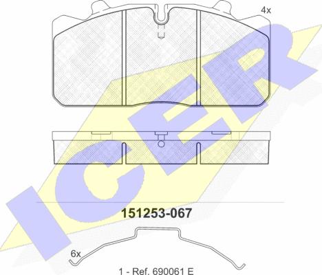 Icer 151253-067 - Bremsbelagsatz, Scheibenbremse alexcarstop-ersatzteile.com