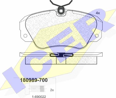 Icer 180989-700 - Bremsbelagsatz, Scheibenbremse alexcarstop-ersatzteile.com