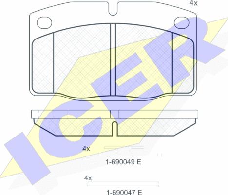 Icer 180454-072 - Bremsbelagsatz, Scheibenbremse alexcarstop-ersatzteile.com