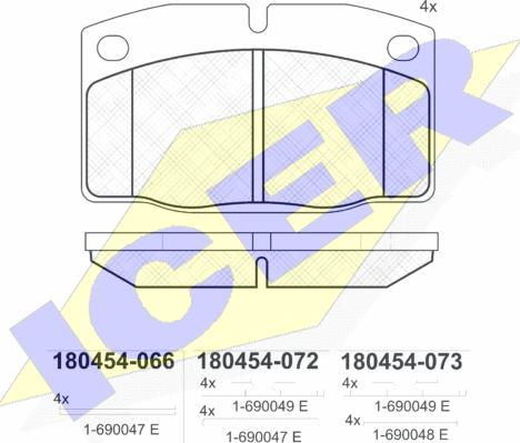 Icer 180454 - Bremsbelagsatz, Scheibenbremse alexcarstop-ersatzteile.com