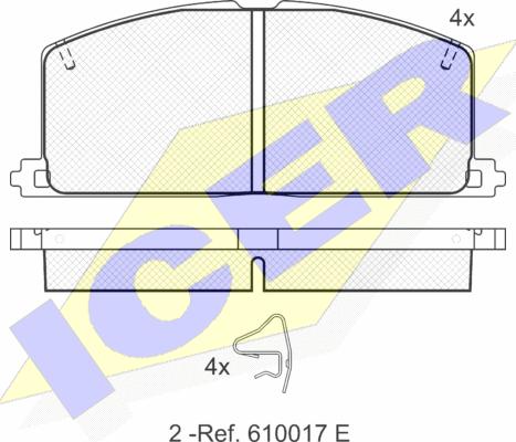 Icer 180462 - Bremsbelagsatz, Scheibenbremse alexcarstop-ersatzteile.com