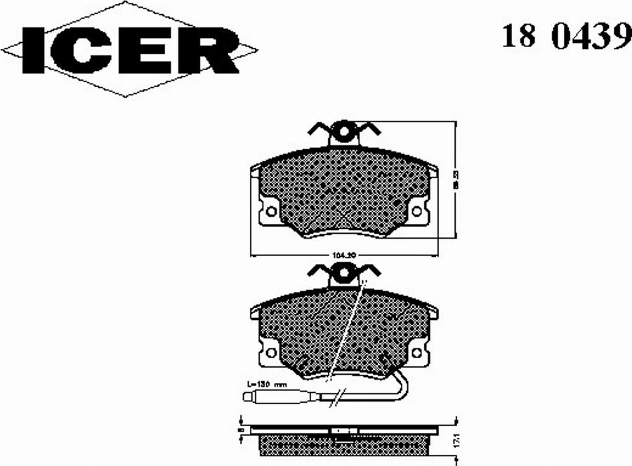 Icer 180439 - Bremsbelagsatz, Scheibenbremse alexcarstop-ersatzteile.com