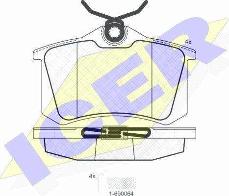 Icer 180697-703 - Bremsbelagsatz, Scheibenbremse alexcarstop-ersatzteile.com