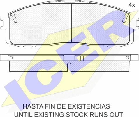 Icer 180619 - Bremsbelagsatz, Scheibenbremse alexcarstop-ersatzteile.com