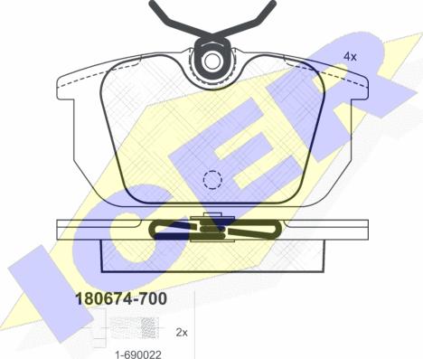 Icer 180674-700 - Bremsbelagsatz, Scheibenbremse alexcarstop-ersatzteile.com