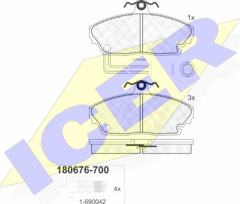 Icer 180676-700 - Bremsbelagsatz, Scheibenbremse alexcarstop-ersatzteile.com