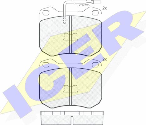 Icer 180198 - Bremsbelagsatz, Scheibenbremse alexcarstop-ersatzteile.com