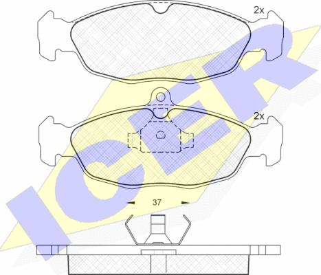 Icer 180858 - Bremsbelagsatz, Scheibenbremse alexcarstop-ersatzteile.com