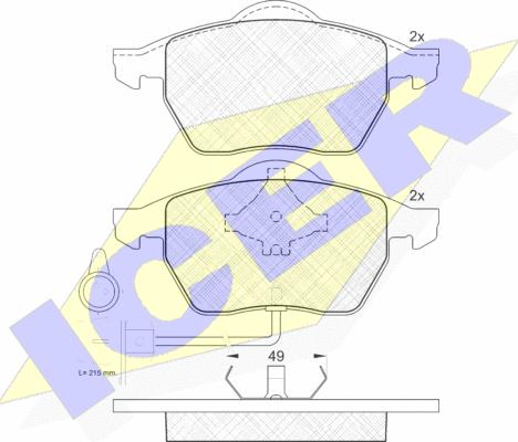 Icer 180808 - Bremsbelagsatz, Scheibenbremse alexcarstop-ersatzteile.com