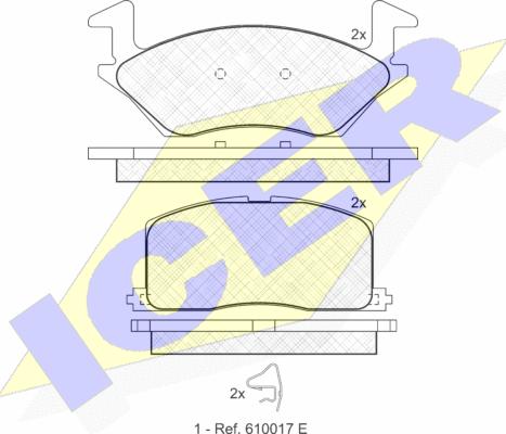 Icer 180888 - Bremsbelagsatz, Scheibenbremse alexcarstop-ersatzteile.com