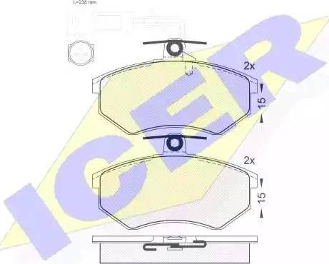 Icer 180836 - Bremsbelagsatz, Scheibenbremse alexcarstop-ersatzteile.com