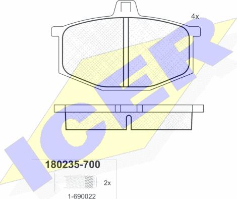 Icer 180235-700 - Bremsbelagsatz, Scheibenbremse alexcarstop-ersatzteile.com