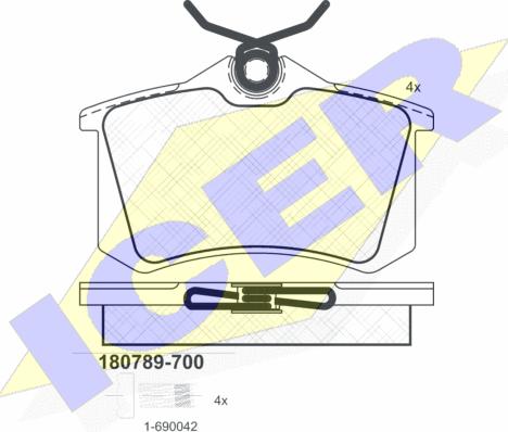 Icer 180789-700 - Bremsbelagsatz, Scheibenbremse alexcarstop-ersatzteile.com