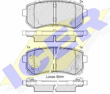 Icer 181955 - Bremsbelagsatz, Scheibenbremse alexcarstop-ersatzteile.com