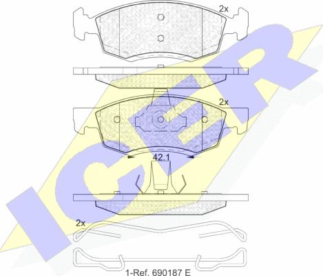 Icer 181924 - Bremsbelagsatz, Scheibenbremse alexcarstop-ersatzteile.com