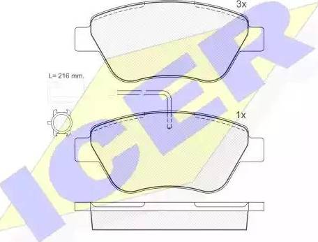 Icer 181444 - Bremsbelagsatz, Scheibenbremse alexcarstop-ersatzteile.com