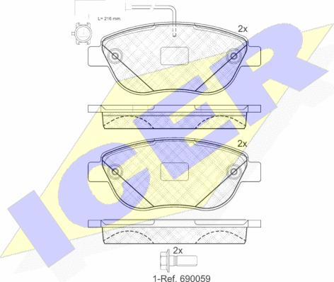 Icer 181440-203 - Bremsbelagsatz, Scheibenbremse alexcarstop-ersatzteile.com