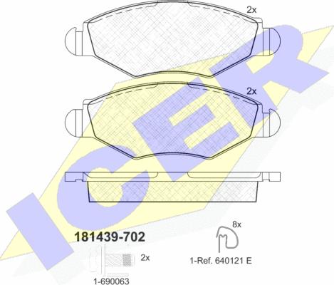 Icer 181439-702 - Bremsbelagsatz, Scheibenbremse alexcarstop-ersatzteile.com