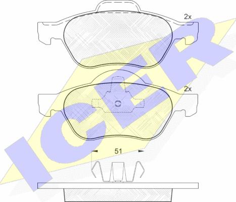 Icer 181431 - Bremsbelagsatz, Scheibenbremse alexcarstop-ersatzteile.com