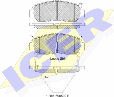 Icer 181543-208 - Bremsbelagsatz, Scheibenbremse alexcarstop-ersatzteile.com