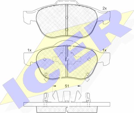 Icer 181556 - Bremsbelagsatz, Scheibenbremse alexcarstop-ersatzteile.com