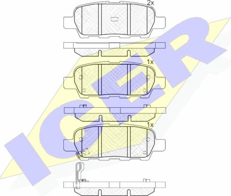 Icer 181509 - Bremsbelagsatz, Scheibenbremse alexcarstop-ersatzteile.com