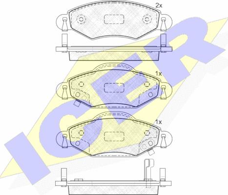 Icer 181587 - Bremsbelagsatz, Scheibenbremse alexcarstop-ersatzteile.com