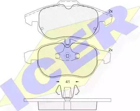 Icer 181536 - Bremsbelagsatz, Scheibenbremse alexcarstop-ersatzteile.com