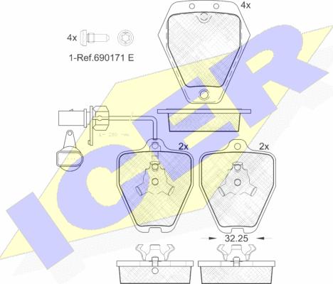 Icer 181694 - Bremsbelagsatz, Scheibenbremse alexcarstop-ersatzteile.com