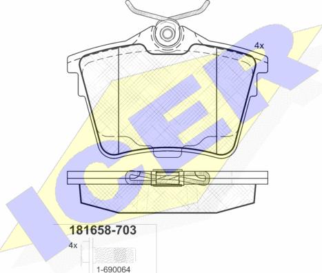 Icer 181658-703 - Bremsbelagsatz, Scheibenbremse alexcarstop-ersatzteile.com