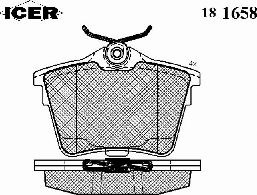 Icer 181658 - Bremsbelagsatz, Scheibenbremse alexcarstop-ersatzteile.com