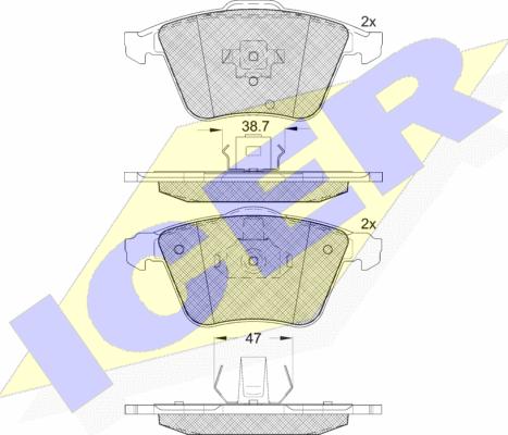 Icer 181652 - Bremsbelagsatz, Scheibenbremse alexcarstop-ersatzteile.com