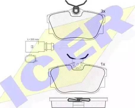 Icer 181614 - Bremsbelagsatz, Scheibenbremse alexcarstop-ersatzteile.com