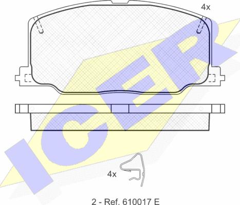 Icer 181004 - Bremsbelagsatz, Scheibenbremse alexcarstop-ersatzteile.com