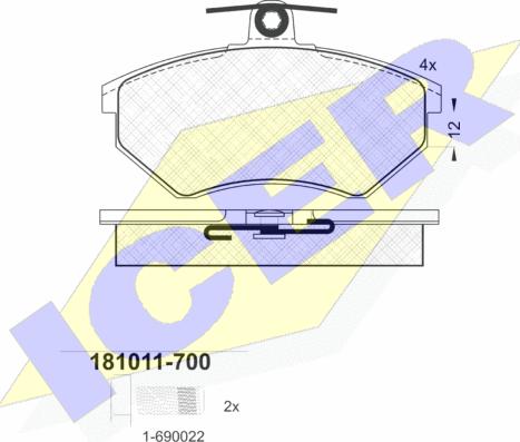 Icer 181011-700 - Bremsbelagsatz, Scheibenbremse alexcarstop-ersatzteile.com