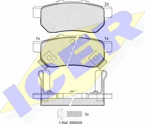 Icer 181024 - Bremsbelagsatz, Scheibenbremse alexcarstop-ersatzteile.com