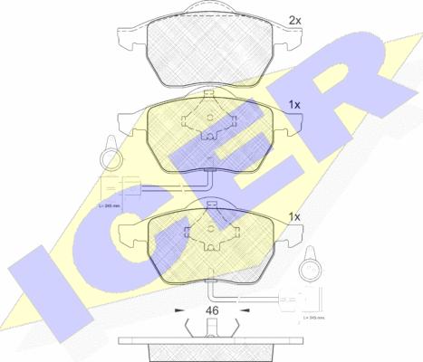 Icer 181191 - Bremsbelagsatz, Scheibenbremse alexcarstop-ersatzteile.com