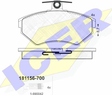 Icer 181156-700 - Bremsbelagsatz, Scheibenbremse alexcarstop-ersatzteile.com