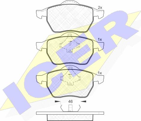 Icer 181138 - Bremsbelagsatz, Scheibenbremse alexcarstop-ersatzteile.com