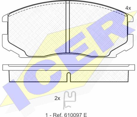 Icer 181129 - Bremsbelagsatz, Scheibenbremse alexcarstop-ersatzteile.com