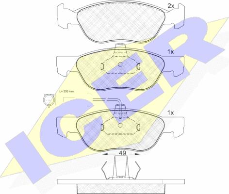 Icer 181124 - Bremsbelagsatz, Scheibenbremse alexcarstop-ersatzteile.com