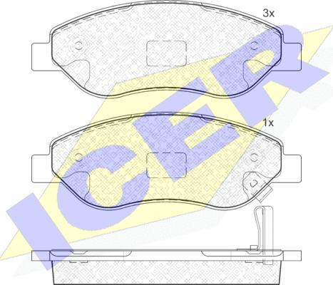 Icer 181850 - Bremsbelagsatz, Scheibenbremse alexcarstop-ersatzteile.com