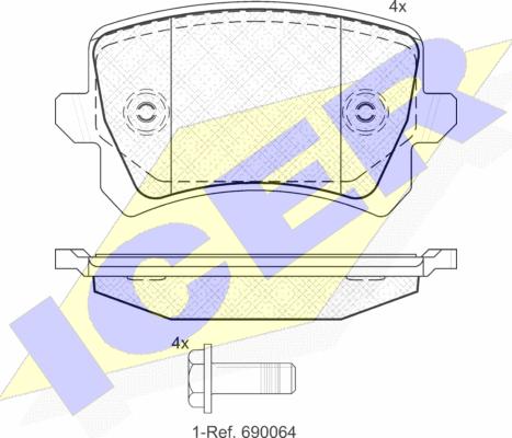 Icer 181857 - Bremsbelagsatz, Scheibenbremse alexcarstop-ersatzteile.com